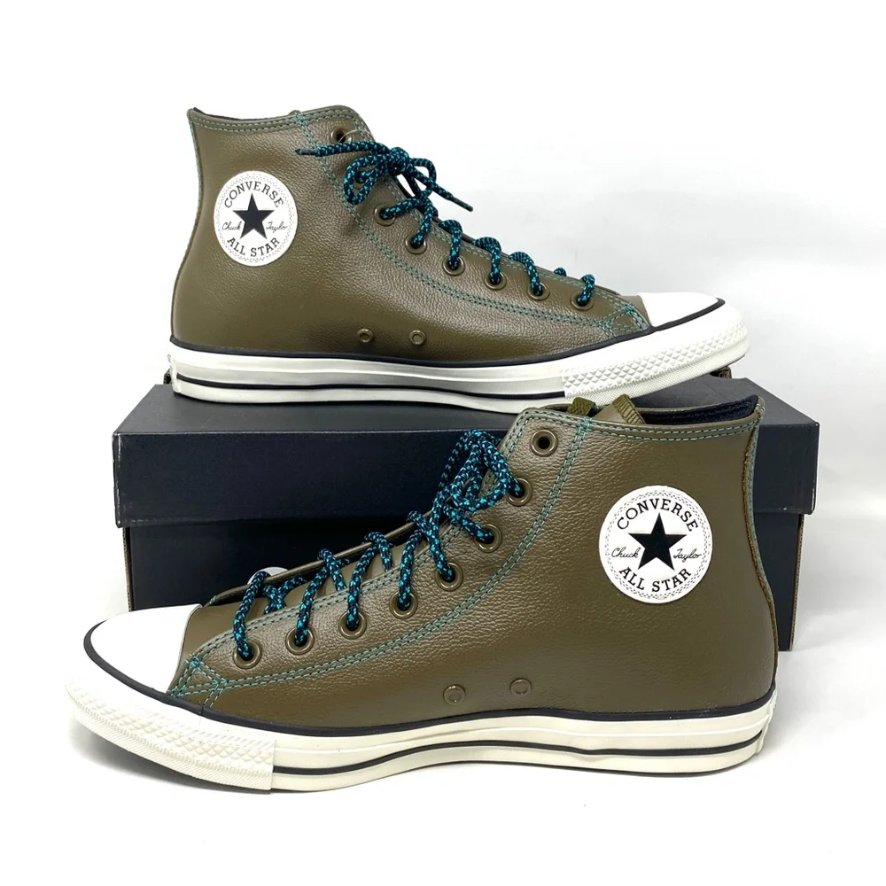 Converse Chuck Taylor All Star High Top Green Olive WomenLeather Sneakers165957C_7